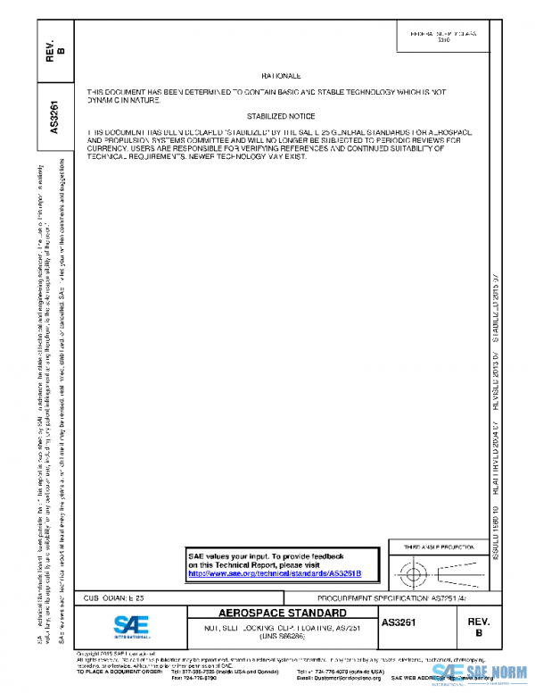SAE AS3261B PDF SAE AS3261B PDF