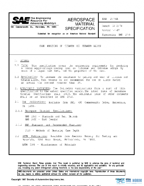 SAE AMS2775A PDF SAE AMS2775A PDF