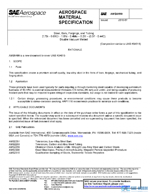 SAE AMS6499 PDF SAE AMS6499 PDF