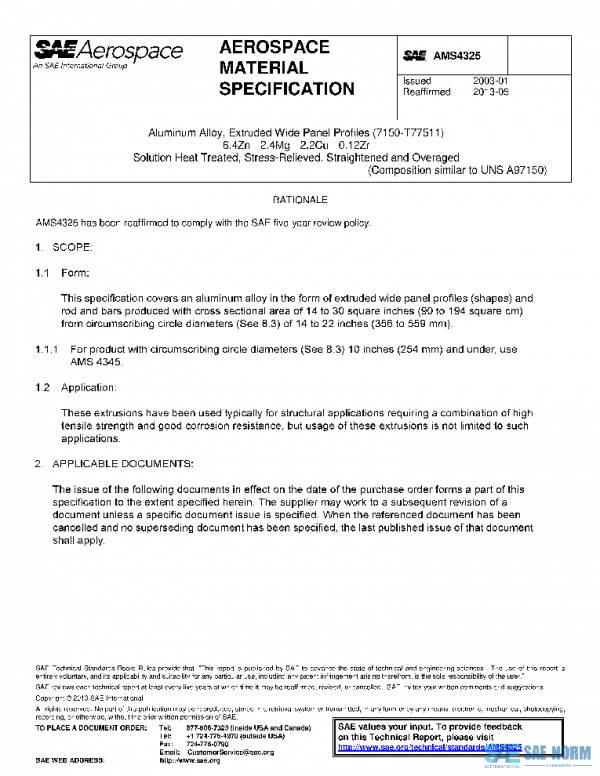 SAE AMS4325 PDF SAE AMS4325 PDF