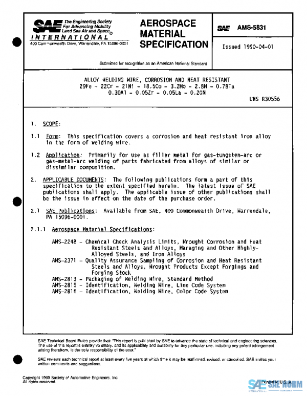 SAE AMS5831 PDF