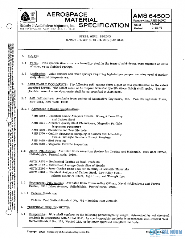 SAE AMS6450D PDF SAE AMS6450D PDF