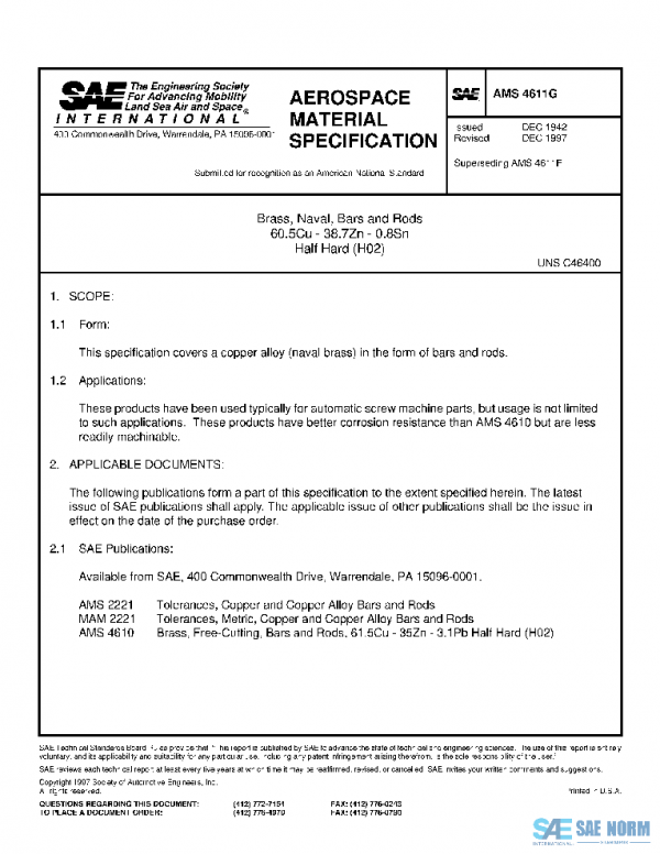 SAE AMS4611G PDF SAE AMS4611G PDF