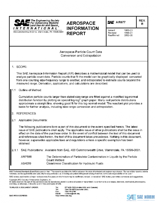 SAE AIR877B PDF SAE AIR877B PDF