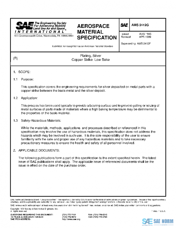 SAE AMS2412G PDF SAE AMS2412G PDF