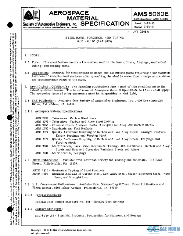 SAE AMS5060E PDF SAE AMS5060E PDF
