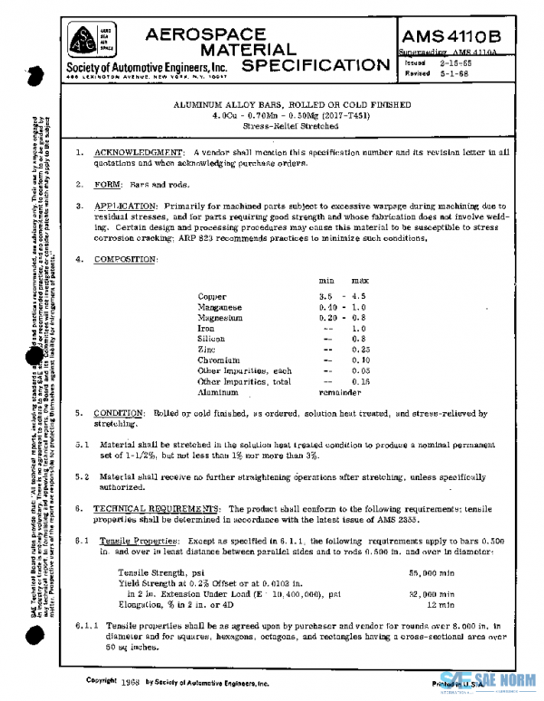 SAE AMS4110B PDF