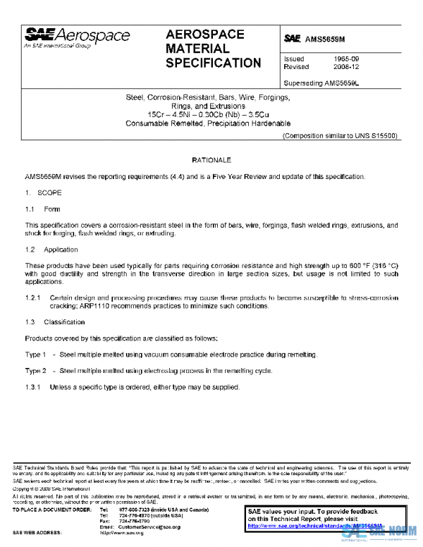 SAE AMS5659M PDF SAE AMS5659M PDF
