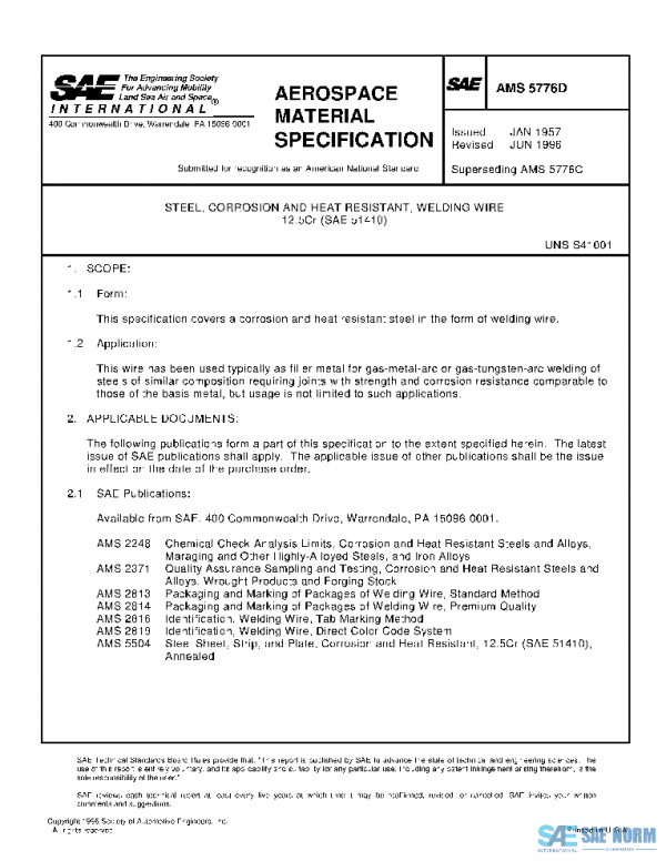 SAE AMS5776D PDF SAE AMS5776D PDF