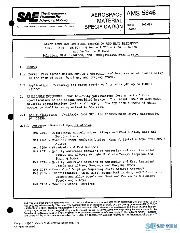 SAE AMS5846 PDF SAE AMS5846 PDF