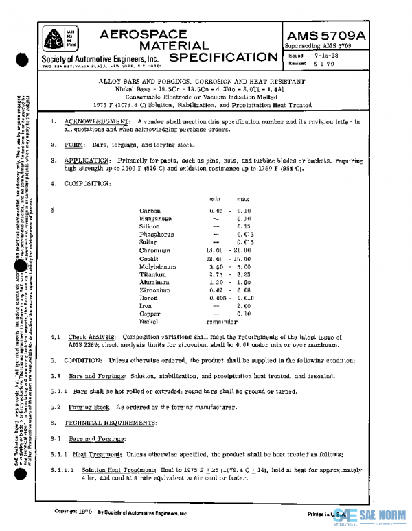 SAE AMS5709A PDF