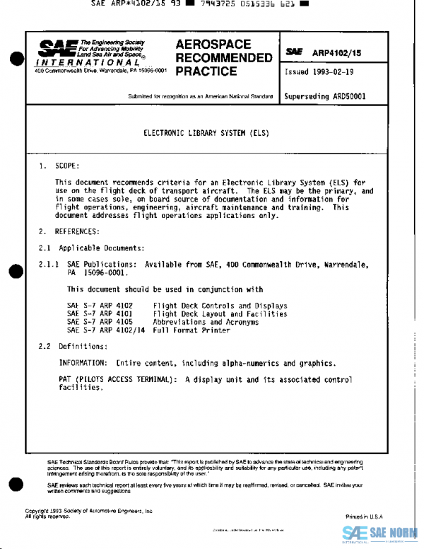 SAE ARP4102/15 PDF SAE ARP4102/15 PDF