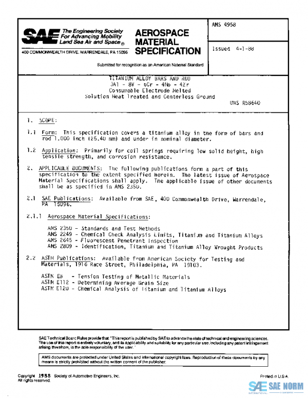 SAE AMS4958 PDF