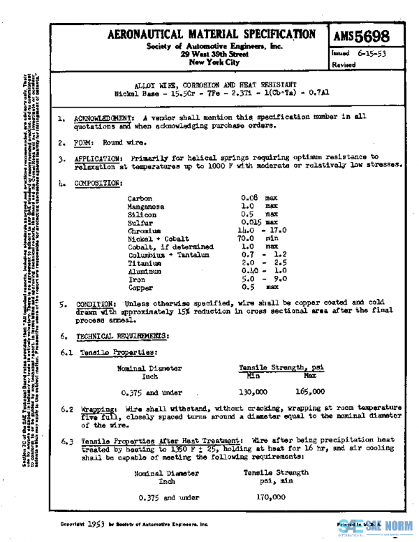 SAE AMS5698 PDF SAE AMS5698 PDF