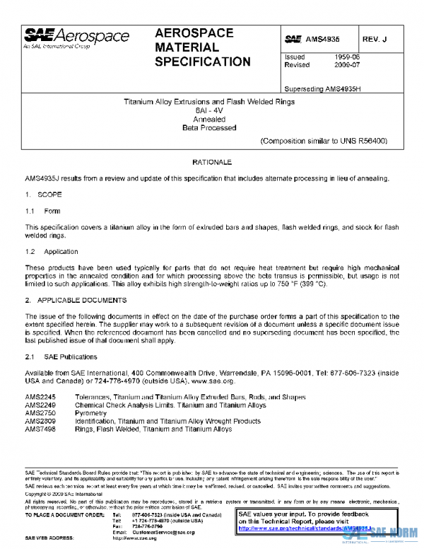 SAE AMS4935J PDF SAE AMS4935J PDF