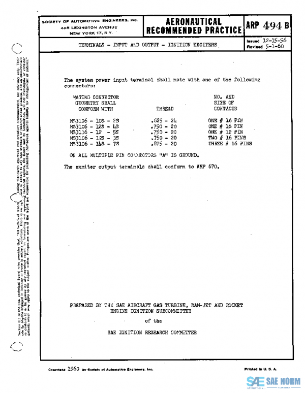 SAE ARP494B PDF