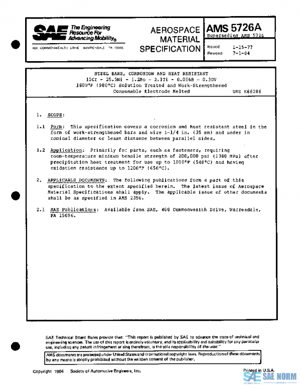 SAE AMS5726A PDF
