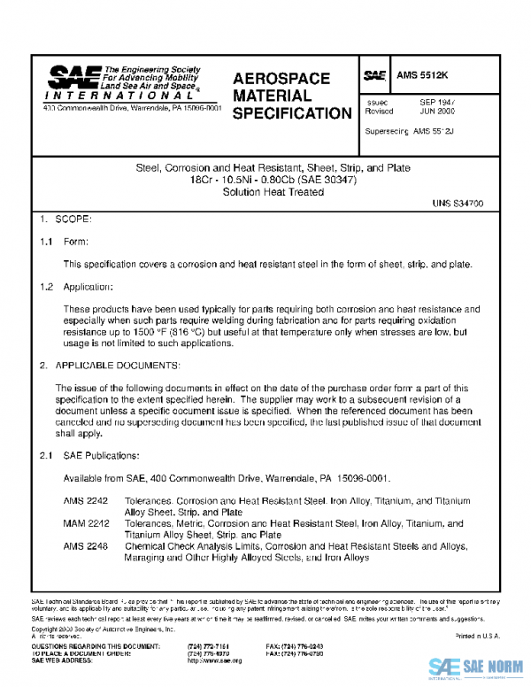 SAE AMS5512K PDF SAE AMS5512K PDF