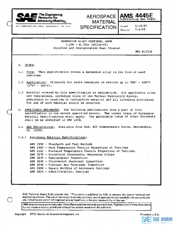 SAE AMS4445E PDF SAE AMS4445E PDF