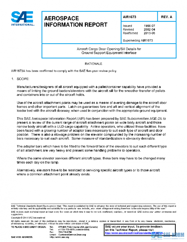 SAE AIR1673A PDF SAE AIR1673A PDF
