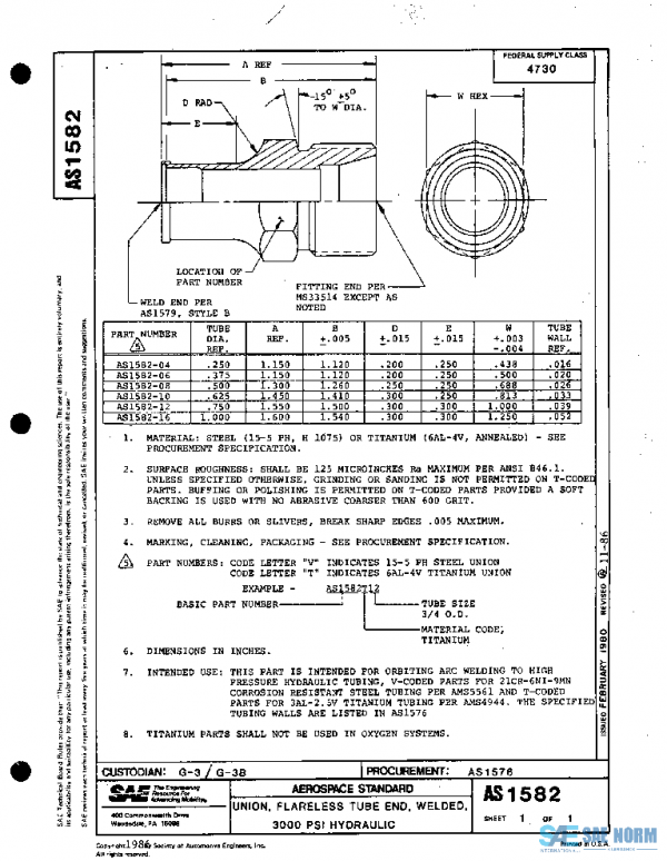 SAE AS1582A PDF SAE AS1582A PDF