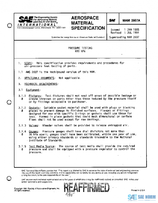 SAE MAM2607A PDF