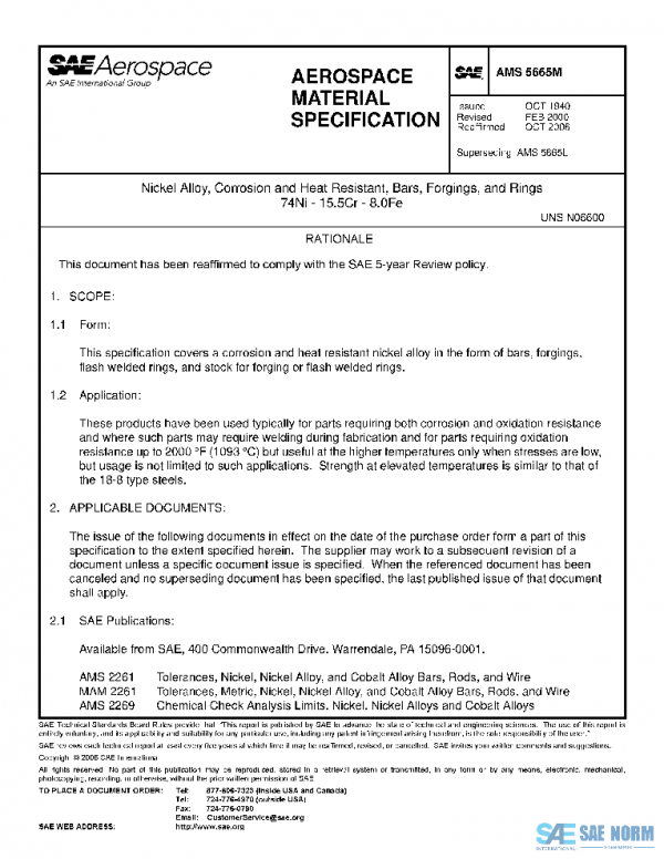 SAE AMS5665M PDF SAE AMS5665M PDF