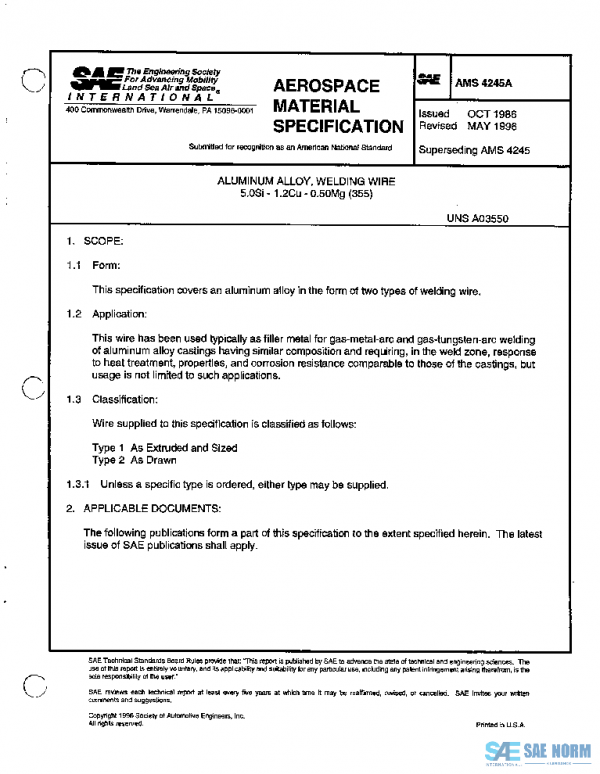 SAE AMS4245A PDF SAE AMS4245A PDF