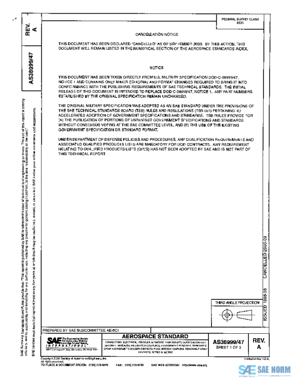 SAE AS38999/47A PDF SAE AS38999/47A PDF