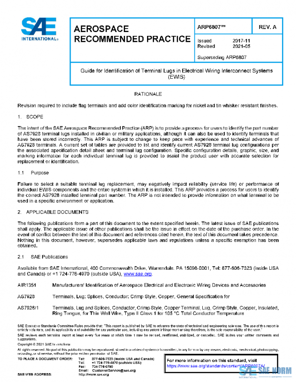 SAE ARP6807A PDF SAE ARP6807A PDF