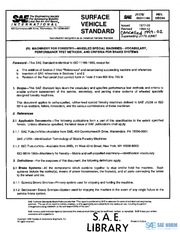 SAE J1178_199902 PDF SAE J1178_199902 PDF