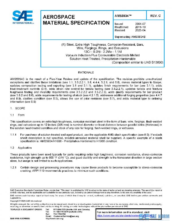 SAE AMS5934C PDF SAE AMS5934C PDF