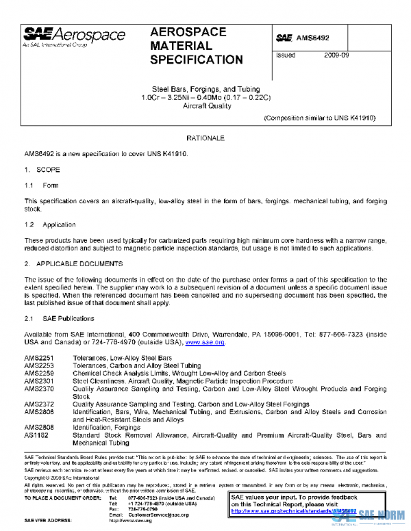 SAE AMS6492 PDF SAE AMS6492 PDF