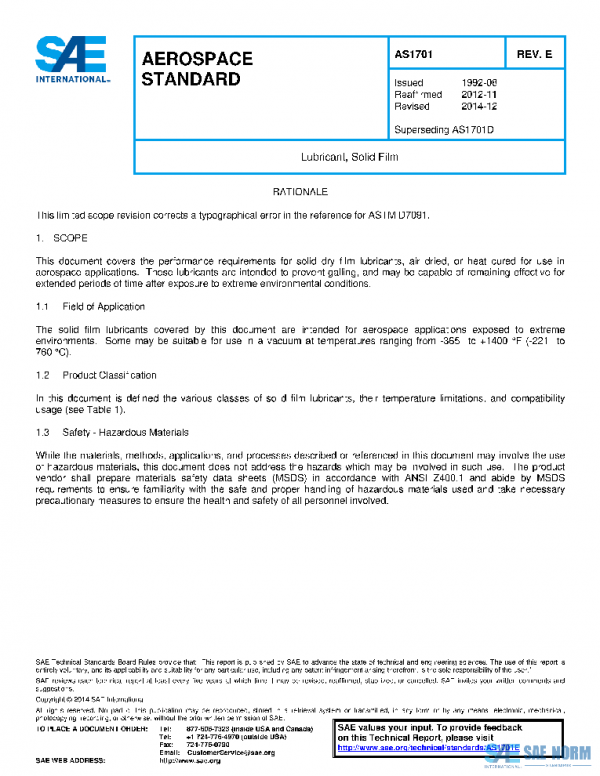 SAE AS1701E PDF SAE AS1701E PDF