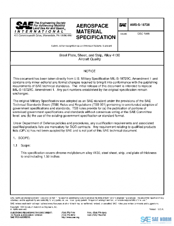 SAE AMSS18729 PDF SAE AMSS18729 PDF