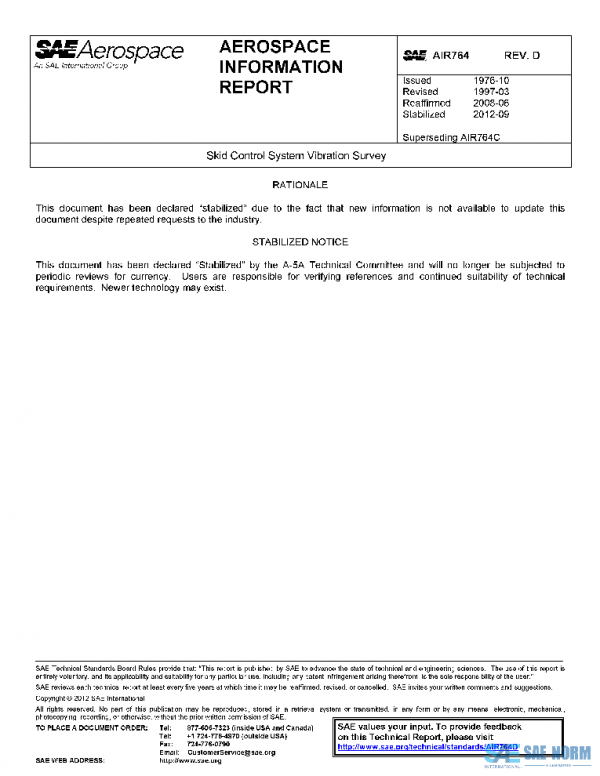 SAE AIR764D PDF SAE AIR764D PDF