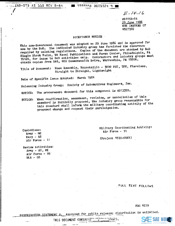 SAE AS115B PDF SAE AS115B PDF