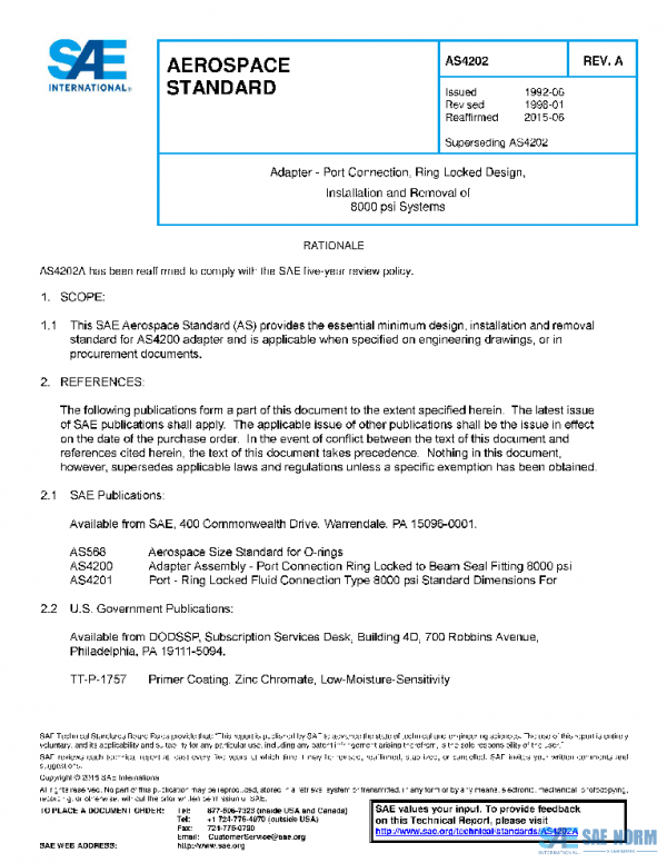 SAE AS4202A PDF SAE AS4202A PDF