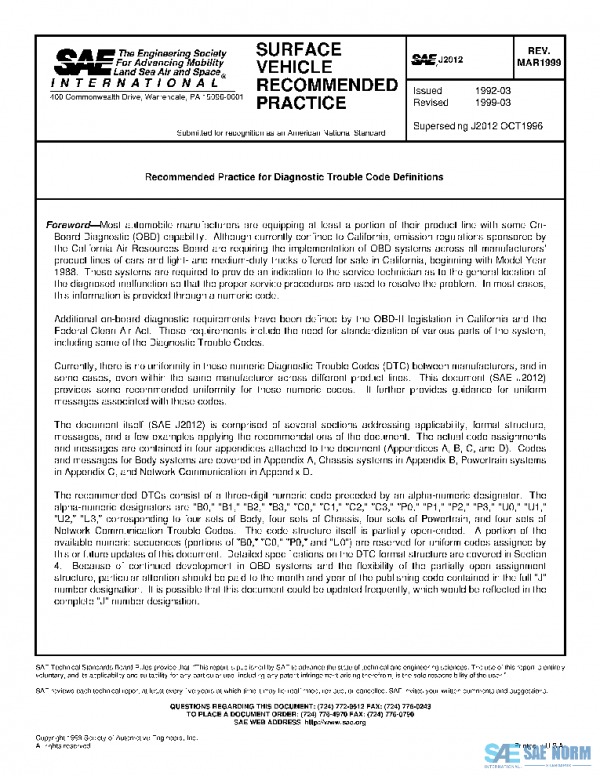 SAE J2012_199903 PDF SAE J2012_199903 PDF
