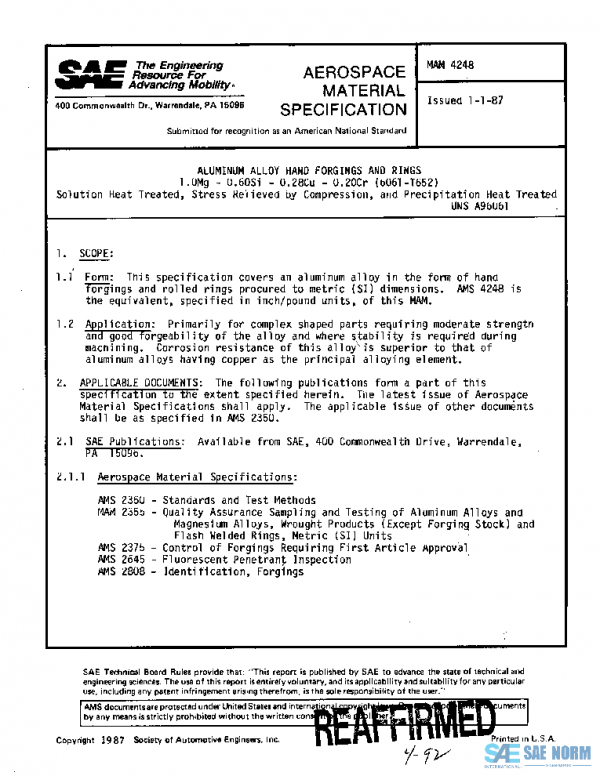 SAE MAM4248 PDF SAE MAM4248 PDF