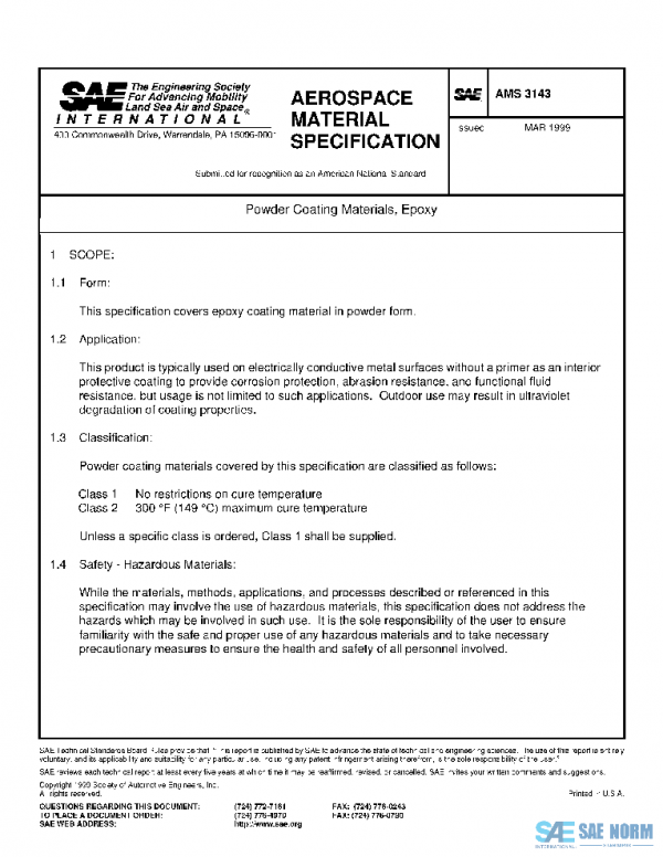 SAE AMS3143 PDF SAE AMS3143 PDF