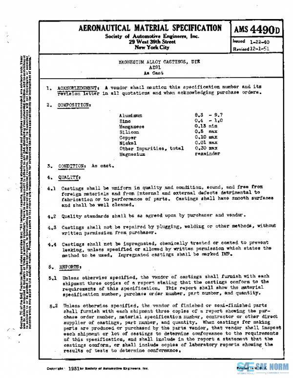 SAE AMS4490D PDF SAE AMS4490D PDF