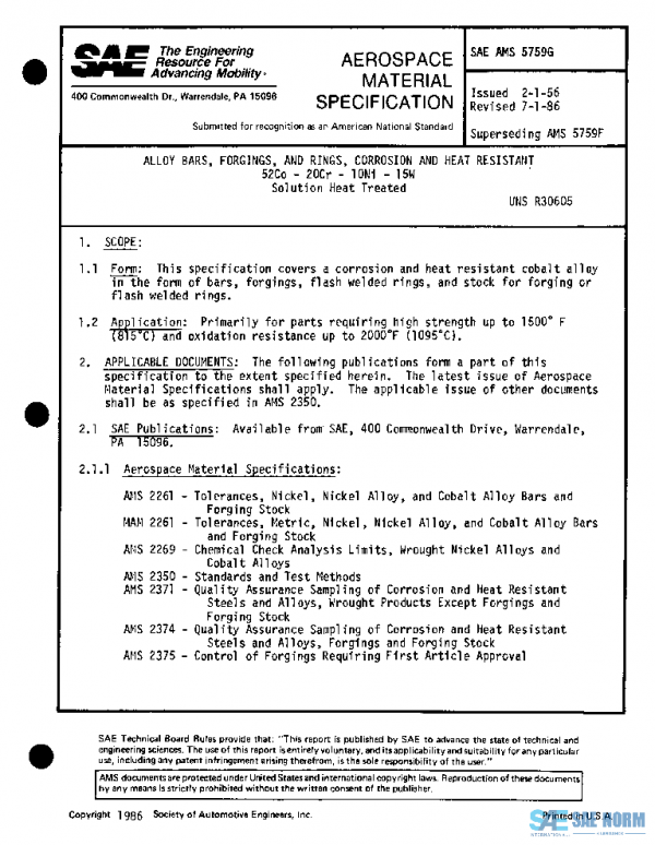 SAE AMS5759G PDF SAE AMS5759G PDF