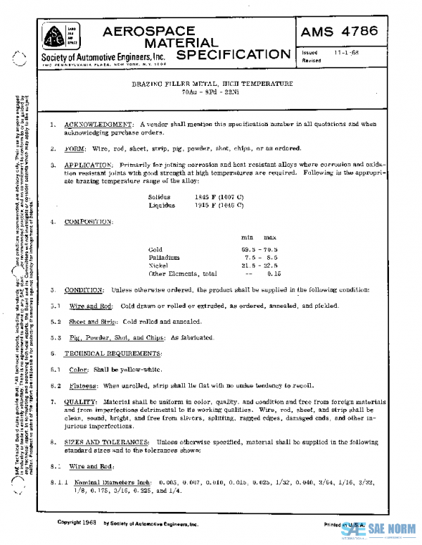 SAE AMS4786 PDF