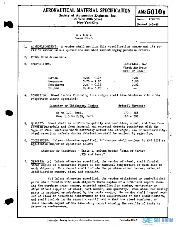 SAE AMS5010B PDF SAE AMS5010B PDF