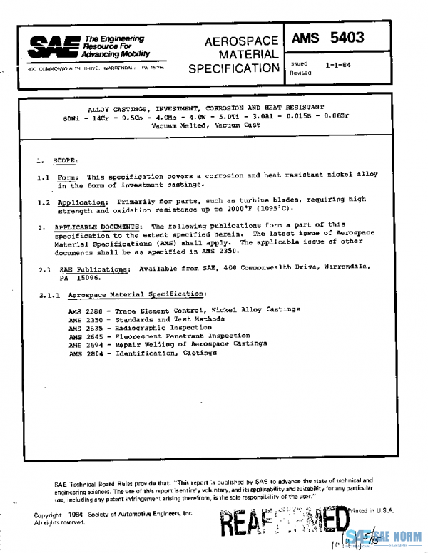 SAE AMS5403 PDF SAE AMS5403 PDF