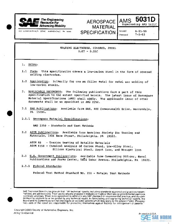 SAE AMS5031D PDF SAE AMS5031D PDF