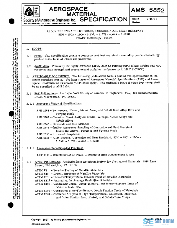 SAE AMS5852 PDF