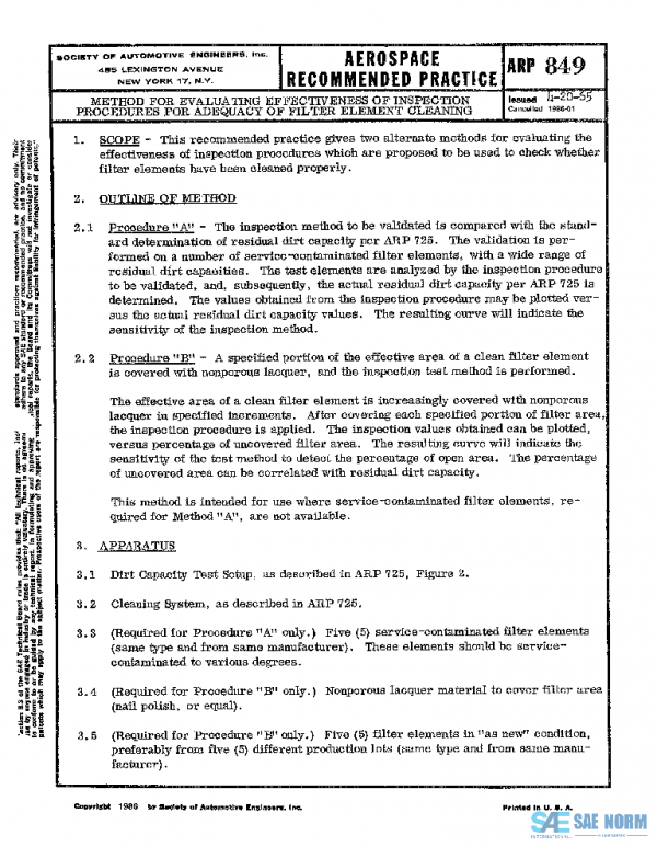 SAE ARP849 PDF