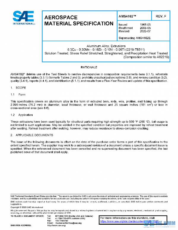SAE AMS4162F PDF SAE AMS4162F PDF